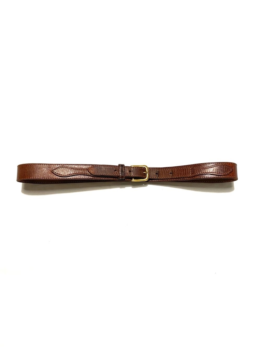Genuine Leather Western Belt Solid Brass Buckle Dark Brown Women’s M/L